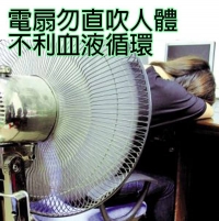 電風扇勿直吹人體 